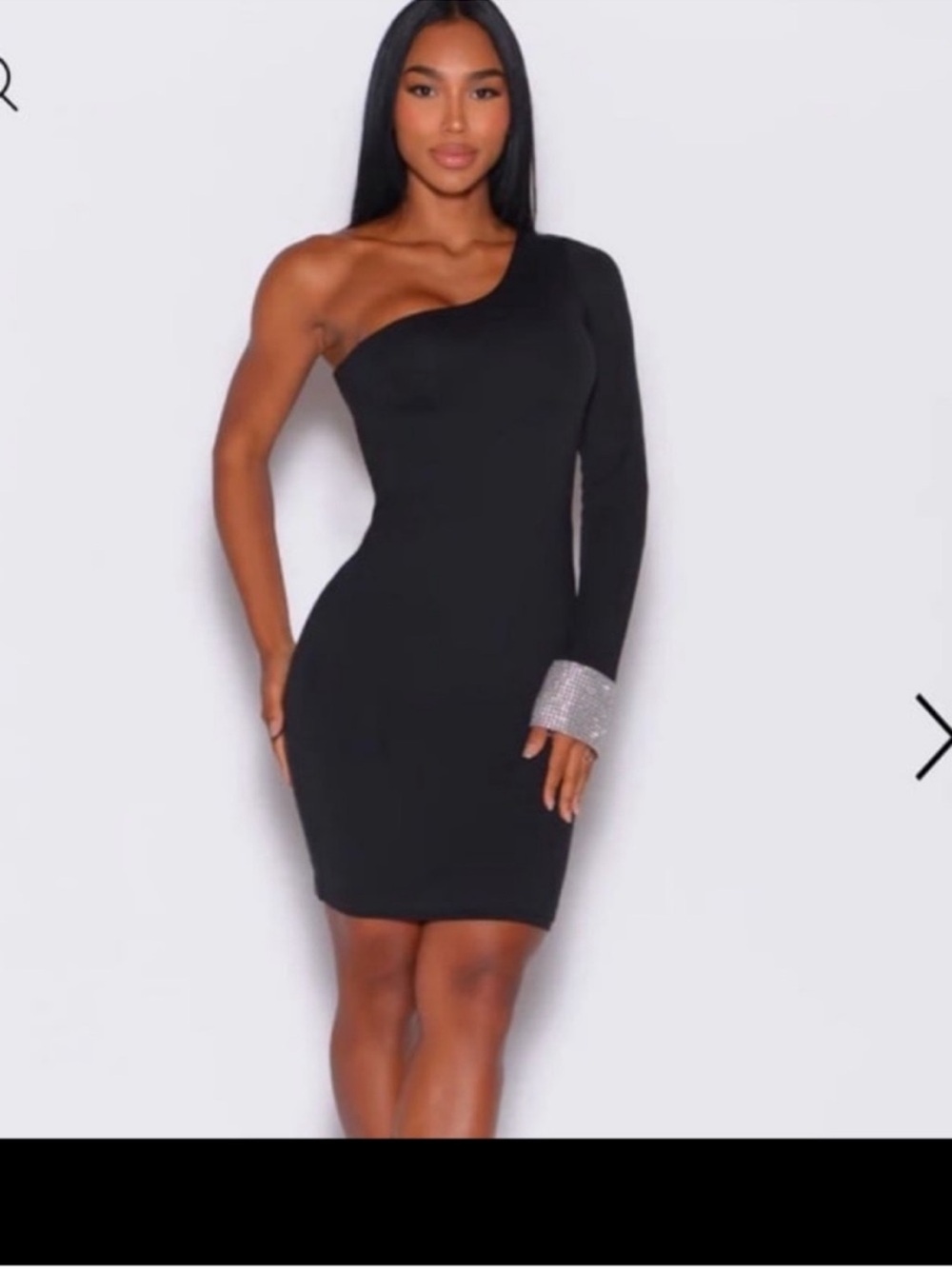 NEW! Bombshell Sportswear Black Diamond One Shoulder Mini Dress Small